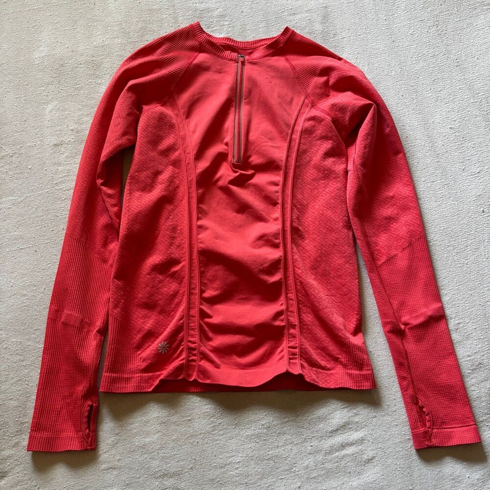 Athleta Seamless Quarter Zip Long Sleeve Athletic Top